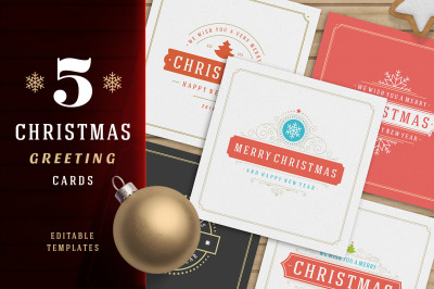 5 Christmas greeting cards