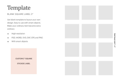 Blank Square Label 2&quot; x 2&quot;| Compatible With Silhouette Studio