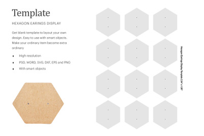 Hexagon Earring Display Template 2.34&quot; x 1.95&quot;