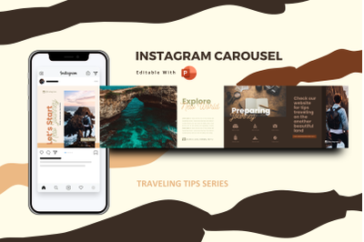 Traveling tips instagram carousel powerpoint template