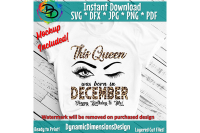 December girl svg, December birthday svg, This Queen was born, Women b