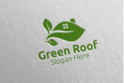 Real estate Green Roofing Logo 43