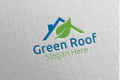 Real estate Green Roofing Logo 44