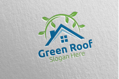 Real estate Green Roofing Logo 45