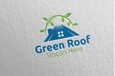 Real estate Green Roofing Logo 46