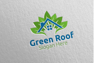 Real estate Green Roofing Logo 47