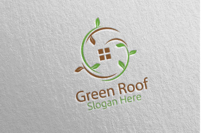 Real estate Green Roofing Logo 49