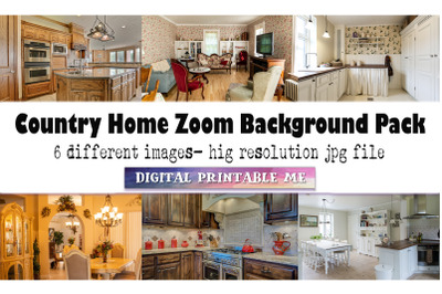 Country Home, Zoom Background Pack, 6 Digital Download, Cozy house, St