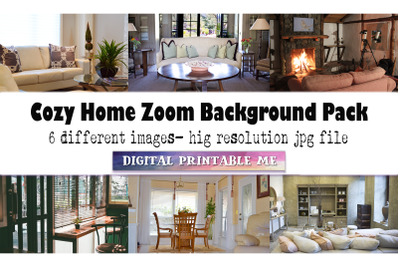 This zoom background pack includes 6 high quality cozy home themed pho