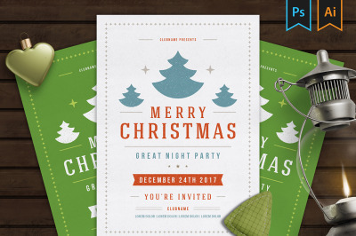 Christmas party invitation flyer