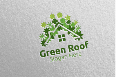 Real estate Green Roofing Logo 52