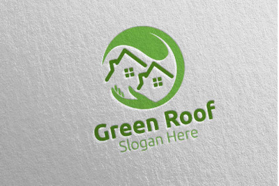 Real estate Green Roofing Logo 55