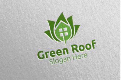 Real estate Green Roofing Logo 56