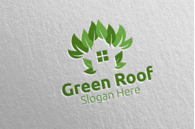 Real estate Green Roofing Logo 57