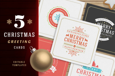 5 Christmas greeting cards