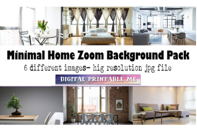 Minimalist Home, Zoom Background Pack, 6 Digital Download, plain house