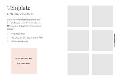 3&quot; x 3&quot; Blank Square Label Template