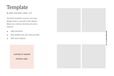 3.5&quot; x 3.5&quot; Blank Square Label Template