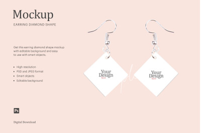 Earring Diamond Shell Mockup