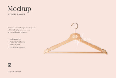 Wooden Hanger Mockup