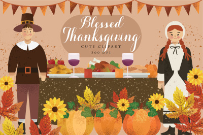 Blessed Thanksgiving Cute Clipart
