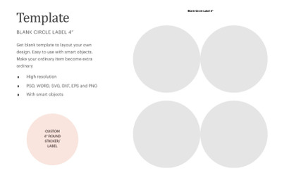 4&quot; Blank Circle Label Template