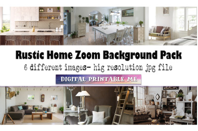 Zoom Background White, Rustic Pack, Home decor, 6 Digital Download, sh