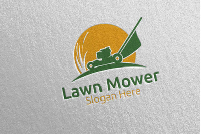 Lawn Mower Gardener Mowing Logo 5