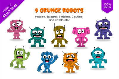9 funny cartoon robots
