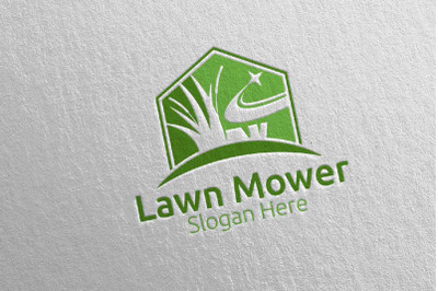 Lawn Mower Gardener Mowing Logo 6