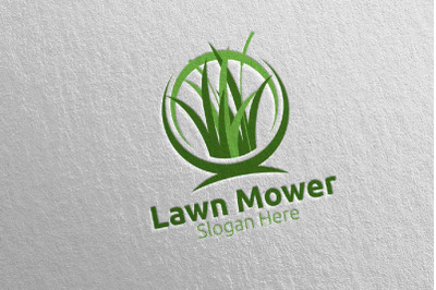 Lawn Mower Gardener Mowing Logo 8