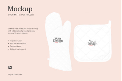 Oven Mitt And Pot Holder Mockup