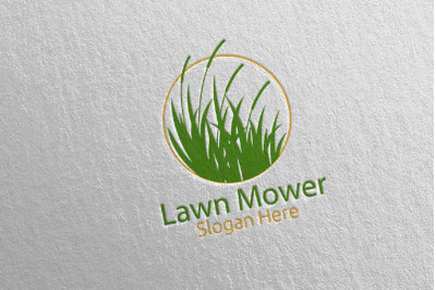 Lawn Mower Gardener Mowing Logo 9