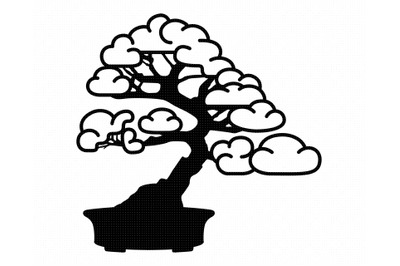 bonsai tree SVG, PNG, DXF, clipart, EPS, vector cut file instant downl