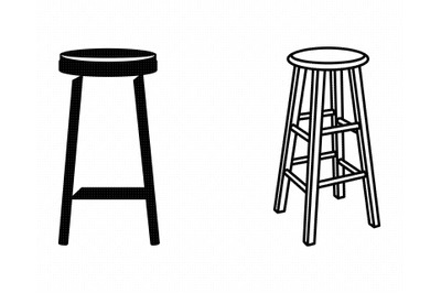 chair and stool SVG, PNG, DXF, clipart, EPS, vector cut file instant d
