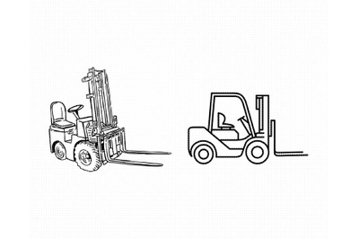 forklift SVG, PNG, DXF, clipart, EPS, vector cut file instant download