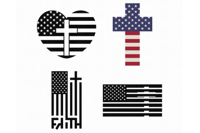 american flag SVG, cross PNG, US flag DXF, clipart, EPS, vector