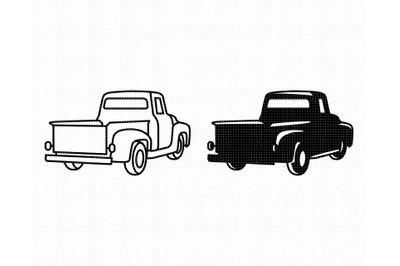 back of a vintage pickup truck SVG, PNG, DXF, clipart, EPS, vector