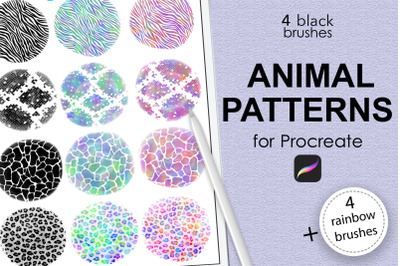 Animal pattern brushes + rainbow brushes