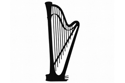 harp SVG, PNG, DXF, clipart, EPS, vector cut file