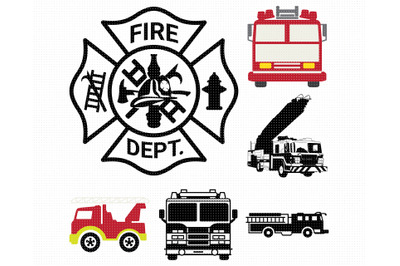 fire truck SVG, maltese cross PNG, DXF, clipart, EPS, vector cut file