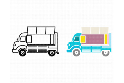 food truck SVG&2C; PNG&2C; DXF&2C; clipart&2C; EPS&2C; vector cut file