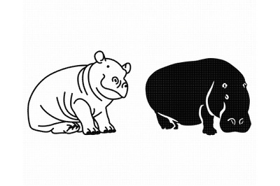 hippo SVG&2C; hippopotamus PNG&2C; DXF&2C; clipart&2C; EPS&2C; vector cut file