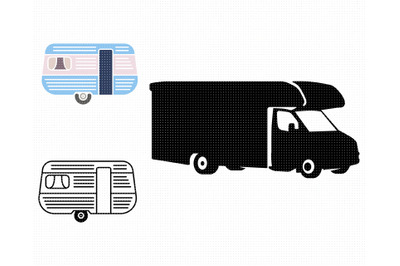 rv SVG, campervan PNG, caravan DXF, van clipart, EPS, vector