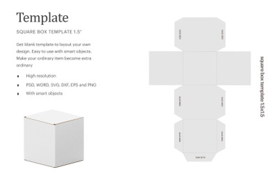 Square Box Template 1.5&quot;x1.5&quot;