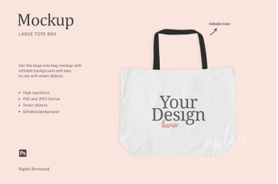 Large Tote Bag Mockup