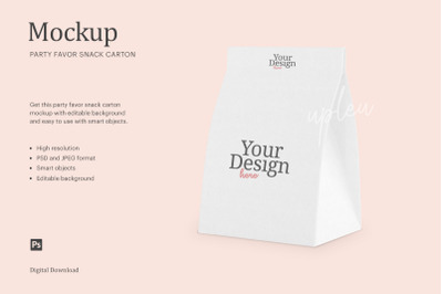 Party Favor Snack Carton Mockup