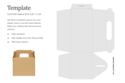 Gable Box Template 5.81&quot;x2.9&quot;