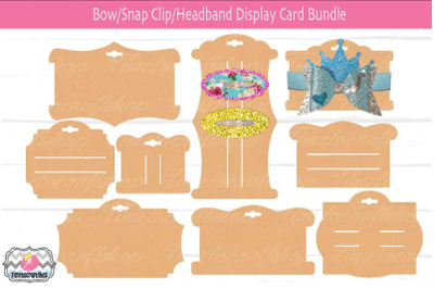 Hair Bow Snap Clip, Headband Display Card Bundle, Bow Card Template