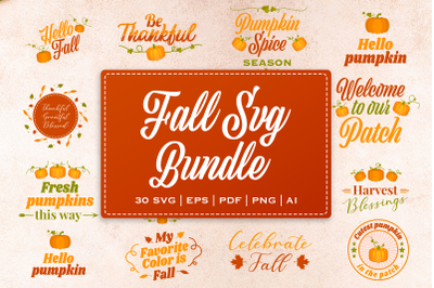 Fall SVG bundle with bonus elements